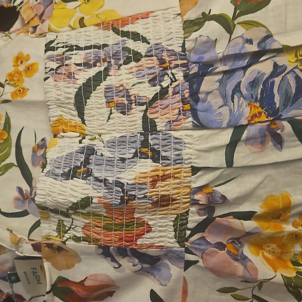 FARM Rio Off-White Greek Garden LENZING™ ECOVERO™ Euroflax™ Maxi Dress BNWT XL - Picture 8 of 8